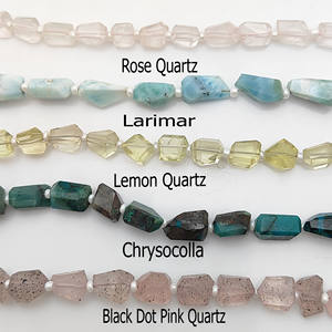 8-Inch Faceted Natural Rose Quartz Gemstone Beaded Strand Loose Nuggets Shape for Jewelry Making Indian Supplier - Product Image 2
