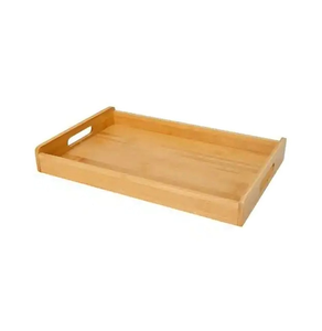 Bandeja de servicio segura para el lavavajillas rectangular de madera ecológica para vajilla Royal Party Restaurant Wedding Reception para bebidas - Product Image 1