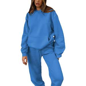 Nouveau professionnel Logo personnalisé unisexe survêtement entraînement Fitness polaire grande taille à capuche et survêtement de jogging pour les femmes - Product Image 2