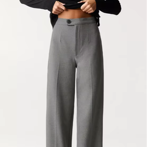 กางเกงขายาวทรงตรงเอวสูงคุณภาพสูงสำหรับผู้หญิง ปี 2025 กำลังเป็นที่นิยม ผลิตตามแบบ OEM ป้องกันรอยยับ แห้งเร็ว ระบายอากาศดี สไตล์ลำลองอัจฉริยะ สำหรับฤดูใบไม้ผลิ - Product Image 1