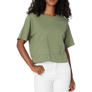 Ensemble de haut court pour femme tendance et écologique pour l'été, col rond, manches courtes, séchage rapide et respirant - Product Image 1