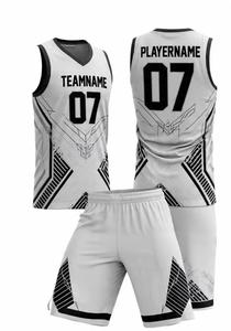 ชุดบาสเก็ตบอลพิมพ์โลโก้ตามสั่ง แห้งเร็ว ดีไซน์ล่าสุด เสื้อบาสเก็ตบอลโพลีเอสเตอร์ สำหรับผู้ชาย - Product Image 3