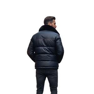 Nueva Chaqueta de Cuero para Hombre al por Mayor, Chaqueta de Invierno Estilo Urbano, OEM ODM, Ropa de Abrigo Cálida, Chaqueta de Cuero para Hombre Fabricada por Maximize Wear - Product Image 4