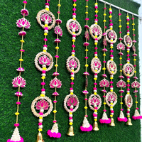 Lot de 10 Lotus Latkan Suspendus Toran Traditionnel Pooja Room Décoration de la Maison pour Diwali Mariages et Festivals