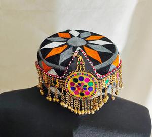 Afghan Unisex Cultural Traditional Cap Handmade Ethnic Pashtun Embroidered Vintage Flower Fabric Eco-Friendly Durable Headwear - Product Image 3