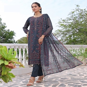 Luxury <b>3</b>-Piece Traditional Chiffon Salwar Kameez Collection Weddings Heavy Embroidery Ethnic Modern Design Bin Hameed Zabeen - Product Image 3
