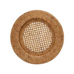 Plato decorativo de ratán con artesanía tradicional, perfecto para interiores de casas de campo rústicas, elegantes áreas de comedor y salones - Product Image 2