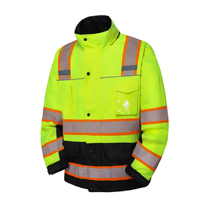 Chaqueta de Seguridad de Lona de Invierno en Oferta, Alta Visibilidad, Construcción, Seguridad, Reflectante Frontal para Hombre - Product Image 1