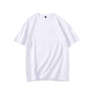 Venta al por mayor High Street Drop Shoulder Camisetas O cuello camiseta de gran tamaño 250GSM 100% algodón Boxy Fit medias mangas de alta calidad - Product Image 1