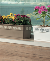 Jardinières décoratives pour fenêtres, intérieur/extérieur, jardinage, en plastique PP durable, grands contenants à fleurs, design floral, pour la maison, finition brillante
