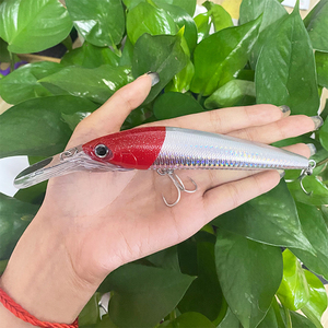 เหยื่อตกปลาขนาดใหญ่ สำหรับตกปลาแบบ Heavy Trolling รูปทรง Minnow ขนาด 14 ซม. สำหรับน้ำเค็ม เหยื่อปลอมแบบ Wobbler เหยื่อแข็งแบบลอยน้ำ ดำน้ำลึก - Product Image 2