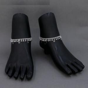 Artificial Silver Plated Traditional & Classic Anklet Payal <b>Indian</b> Malaysia Women Style Ethnic Wedding Trendy Foot Jewelry <b>Set</b> - Product Image 1