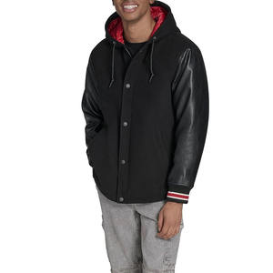 Veste de baseball varsity de qualité supérieure pour homme, patchwork noir, manches en laine véritable respirantes, téléchargée par Dress Sports - Product Image 6