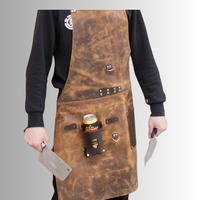 Tablier de Chef Personnalisé en Cuir Véritable de Haute Qualité Style Vintage pour Hommes – Vêtements Premium, Service OEM de Marque Personnalisée, Couleur Personnalisée