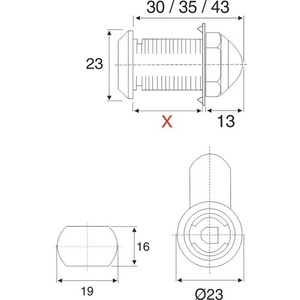 Sistema de Cerradura de Palanca BMB con Llave Igualada 600, Incluye Cilindro Interno de hasta 17 mm, Organizador de Correo y Llaves para Pared - Product Image 3