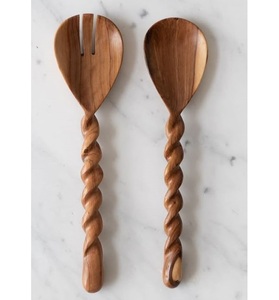 ช้อนผสมไม้ด้ามยาวช้อนตักซุปไม้พีบีช้อนราเม็งตกแต่งด้วยด้ายญี่ปุ่น - Product Image 1