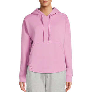 Sudadera con Capucha Informal para Mujer, 100% Algodón, Forrada, Transpirable, Cómoda para Invierno, Diseño Sólido, Estampado Bordado, Tejido de Punto - Product Image 1