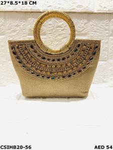 Designer Ethnique Cristal Agrémenté Sac De Soirée Jute Pierre Clouté De Mariée Fantaisie Sac À Main Élégant De Mode Style Produit De Vente Chaude - Product Image 3