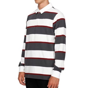 Maillot de rugby unisexe en polyester, rayures personnalisées imprimées, logo brodé, respirant, grande taille, manches longues - Product Image 2