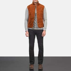 Gilet en daim personnalisé pour homme avec motif 3D, style décontracté automne, imperméable et respirant - Product Image 3