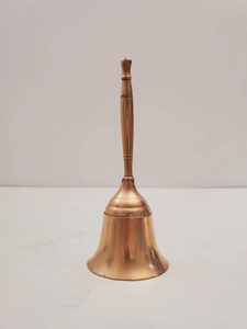 Cloche à main en laiton antique avec étiquetage privé avec forme traditionnelle pour la méditation du temple du culte spirituel et la décoration intérieure - Product Image 3