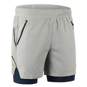 Pantalones cortos de entrenamiento de poliéster personalizados para hombre con bolsillo entrenamiento correr culturismo Vintage gimnasio deportes Casual Fitness pantalones cortos de hombre - Product Image 3