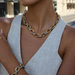 Collar de Cadena J&D Bold, Chapado en Oro de 18K, Acero Inoxidable, Estilo Moderno en Capas - Product Image 5