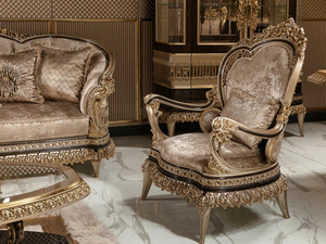 Sofá de Lujo Tallado para Sala de Estar, Sofá Tapizado con Marco de Madera Ornamentado, Muebles de Salón Acolchados para Villa u Hotel - Product Image 2