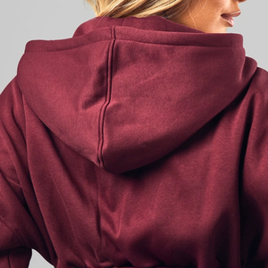 Sweat à capuche court et ample avec fermeture éclair, manches longues, respirant et confortable, pour les acheteurs en gros, design décontracté et tendance - Product Image 5