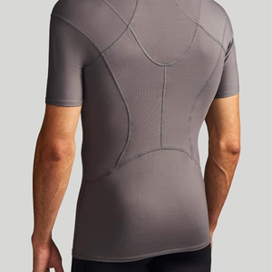 T-shirt à col rond en coton de compression pour hommes-pour les entraînements T-shirt pour hommes T-shirt de compression pour hommes, anti-odeur - Product Image 3