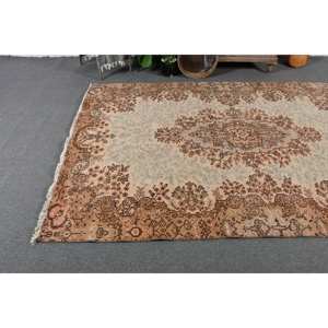 Handmade <b>Traditional</b> Beige Brown 5.9x8.3ft Polyester <b>Rug</b> Turkish Style Rectangle Hallway <b>for</b> <b>Living</b> <b>Room</b> or Bedside <b>for</b> Teens - Product Image 3