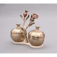 Bol à chocolat de luxe en métal, design arbre de grenade doré fait main, pour centre de table, cadeau de mariage