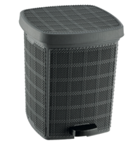 Poubelle à pédale carrée en plastique Afossa 6L avec couvercle, écologique, pour la maison, la cuisine, la salle de bain, les toilettes, le bureau, gain de place, durable