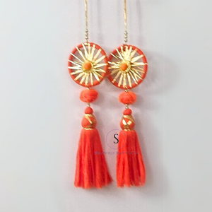 Nouveauté : Décorations suspendues en pompons à motifs Chakri avec pompon et magnifique travail Gotta Patti pour la maison et la décoration de mariage - Product Image 6