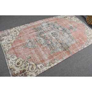 Turkish 4.4x7.6 ft Rug, Vintage Rug, <b>Red</b> Ombr Rug <b>Wool</b> - Product Image 2