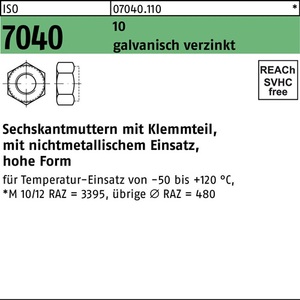 น็อตหกเหลี่ยม ISO 7040 ตัวล็อค M16 10 แพ็ค 50 ชิ้น - Product Image 1