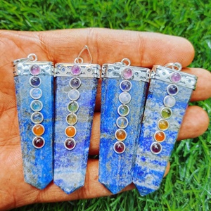 Pendentif crayon plat Lapis Lazuli en cristal naturel de qualité supérieure, tendance, vente en gros, 2023 - Product Image 5
