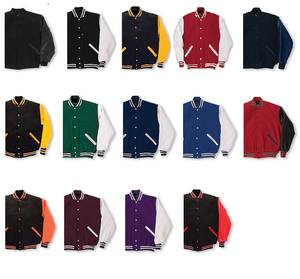 Veste de baseball brodée de chenille surdimensionnée pour hommes avec col rabattu à la mode style universitaire - Product Image 1