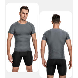 เสื้อรัดกล้ามเนื้อแขนสั้นสำหรับผู้ชายเสื้อยืดออกกำลังกายแห้งเย็นสำหรับฤดูร้อน - Product Image 3