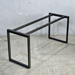 Pieds de table rectangulaires en métal industriels HCRT025 160x60cm, pieds de table basse robustes pour salle à manger et usage hospitalier, assemblage requis - Product Image 4
