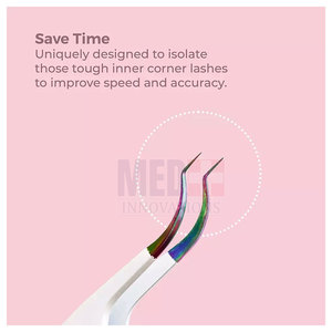 Stainless Steel Eyelash Tweezers Lash <b>Clip</b> Picking Pointed <b>Silver</b> Color Russian Eyelashes Tweezers Set for Sale Made Pakistan - Product Image 3