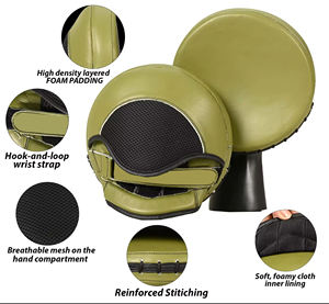 2024 guantes de boxeo de cuero con estampado de logotipo personalizado profesional adultos almohadillas de enfoque Kickboxing punzonado entrenamiento artes marciales - Product Image 3