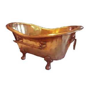 Baignoire décorative en cuivre au design simple et à prix abordable, finition polie, pour la décoration de la maison - Product Image 4