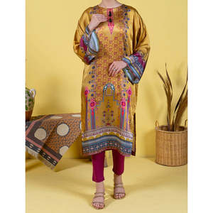 JJALIA Women's Silk <b>Printed</b> Shirt Floral Embroidered Long Length Loose Fit Available in XL <b>Large</b> for Autumn Spring Fall Seasons - Product Image 1