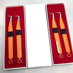 Ensemble de pinces à épiler pour extensions de cils en acier inoxydable, design cœur, poignée antidérapante, pointe lisse, anti-magnétique, fabricant pakistanais, élégant - Product Image 6