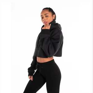 Sweat à capuche élégant et surdimensionné pour femmes Streetwear élégant OEM impression personnalisée de l'usine saison d'hiver à capuche col avant - Product Image 5