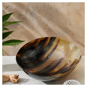 Nuevo cuenco decorativo para servir de búfalo brillante de diseño curvo de lujo 2025, superventas y ensaladera de cuerno de búfalo de alta calidad - Product Image 1