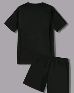 ชุดวอร์มผ้าฝ้าย2ชิ้นสำหรับผู้ชายชุดเสื้อยืดและกางเกงขาสั้นสไตล์สตรีทแวร์ล้างด้วยกรดออกแบบโลโก้ด้านหน้าได้ตามต้องการ - Product Image 4