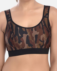 Soutien-gorge de sport léger et respirant à haute élasticité pour femme avec logo frontal, soutien-gorge de fitness push-up pour l'entraînement avec maintien dorsal - Product Image 1