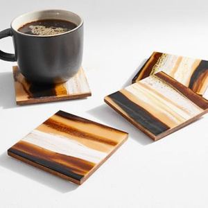 Nuevo Juego de 4 posavasos de resina de diseño Chapado en plata Premium con calidad y material extra premium a muy bajo costo - Product Image 2